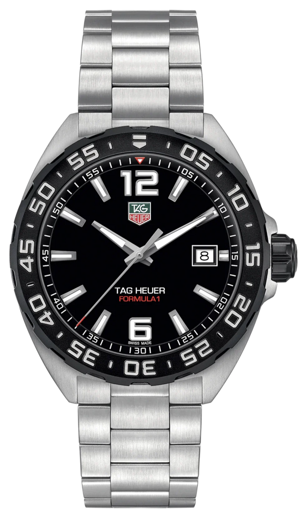 Tag Heuer Formula 1 Quartz Black Dial Silver Steel Strap Watch for Men - WAZ1110.BA0875