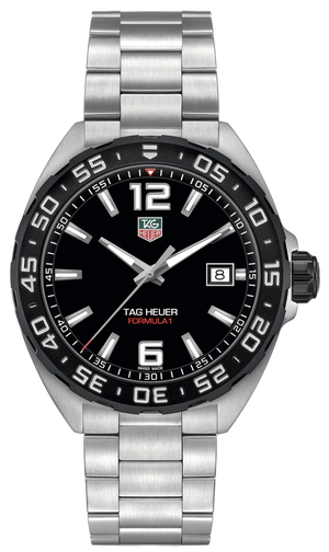 Tag Heuer Formula 1 Quartz Black Dial Silver Steel Strap Watch for Men - WAZ1110.BA0875