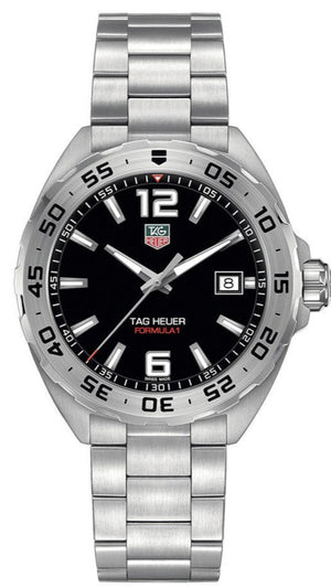 Tag Heuer Formula 1 Stainless Steel 41mm Black Dial Silver Steel Strap Watch for Men - WAZ1112.BA0875