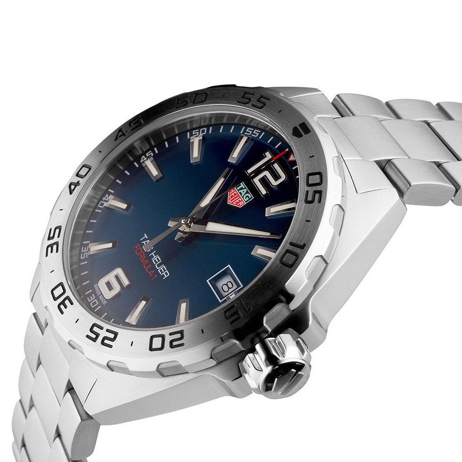 Tag Heuer Formula 1 Blue Dial Silver Steel Strap Watch for Men - WAZ1118.BA0875