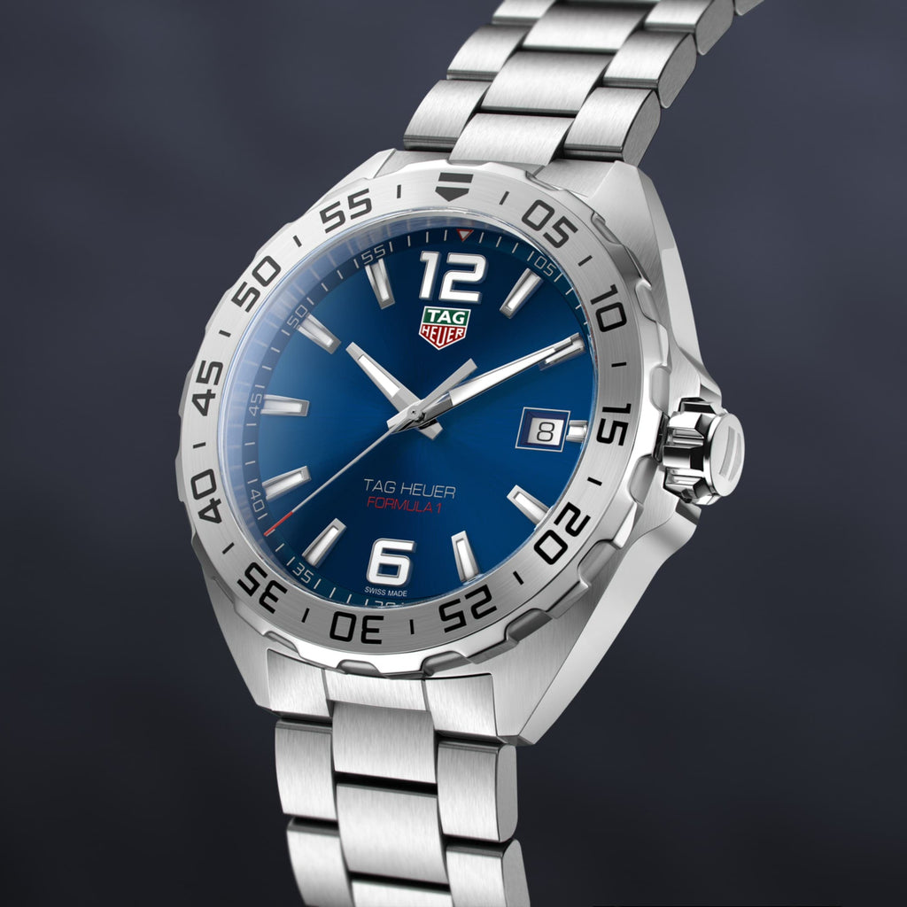 Tag Heuer Formula 1 Blue Dial Silver Steel Strap Watch for Men - WAZ1118.BA0875