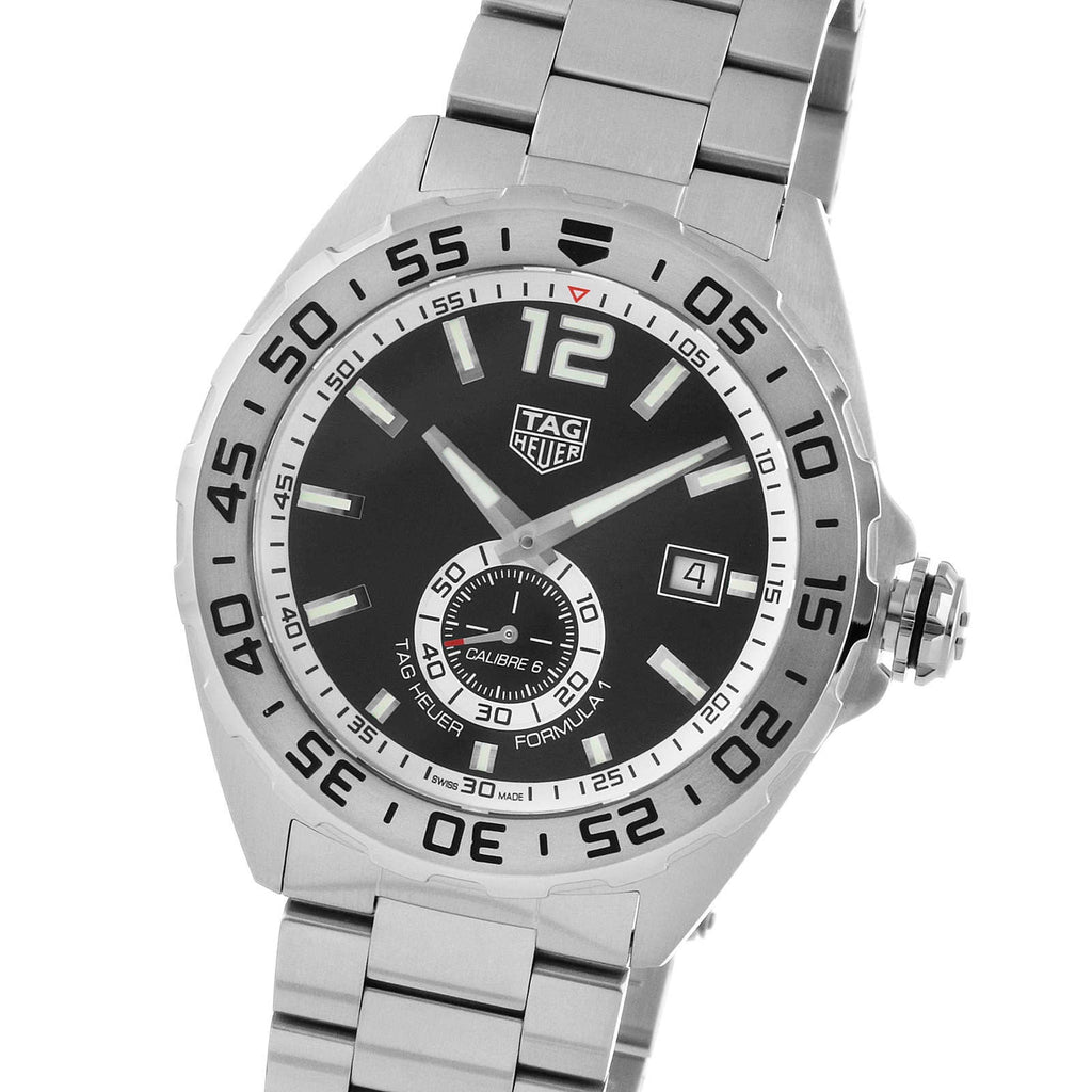 Tag Heuer Formula 1 Automatic Black Dial Silver Steel Strap Watch for Men - WAZ2012.BA0842
