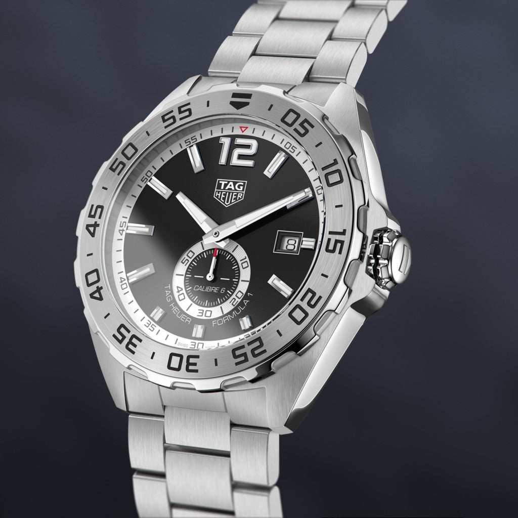 Tag Heuer Formula 1 Automatic Black Dial Silver Steel Strap Watch for Men - WAZ2012.BA0842
