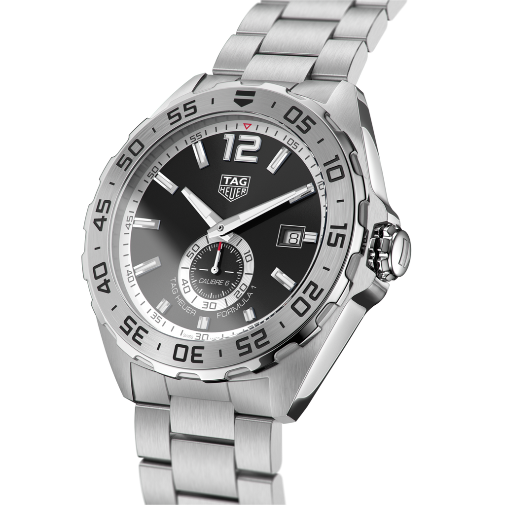 Tag Heuer Formula 1 Automatic Black Dial Silver Steel Strap Watch for Men - WAZ2012.BA0842
