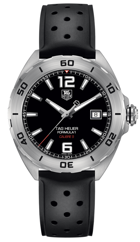 Tag Heuer Formula 1 Automatic Black Dial Black Rubber Strap Watch for Men - WAZ2113.FT8023