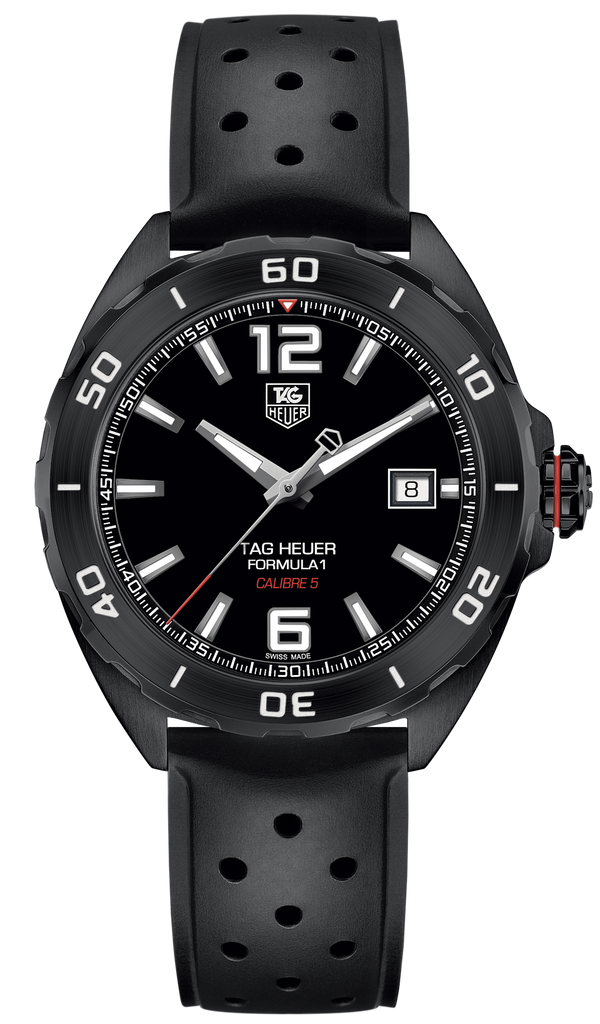 Tag Heuer Formula 1 Automatic Black Dial Black Rubber Strap Watch for Men - WAZ2115.FT8023