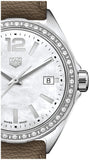Tag Heuer Formula 1 Quartz Mother of Pearl Dial Brown Leather Strap Watch for Women - WBJ131A.FC8255