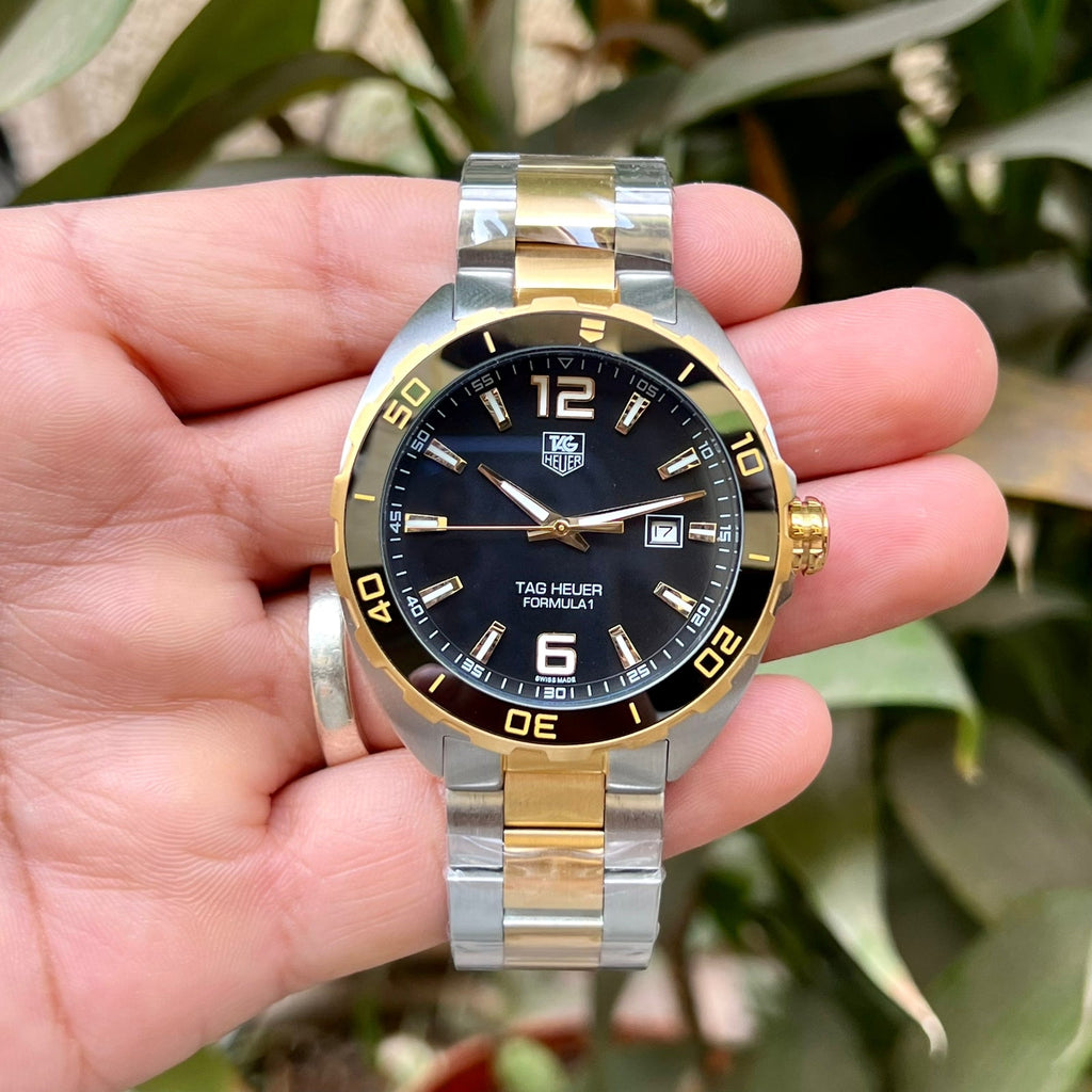 Tag Heuer Formula 1 Quartz Black Dial Two Tone Steel Strap Watch for Men - WAZ1121.BB0879