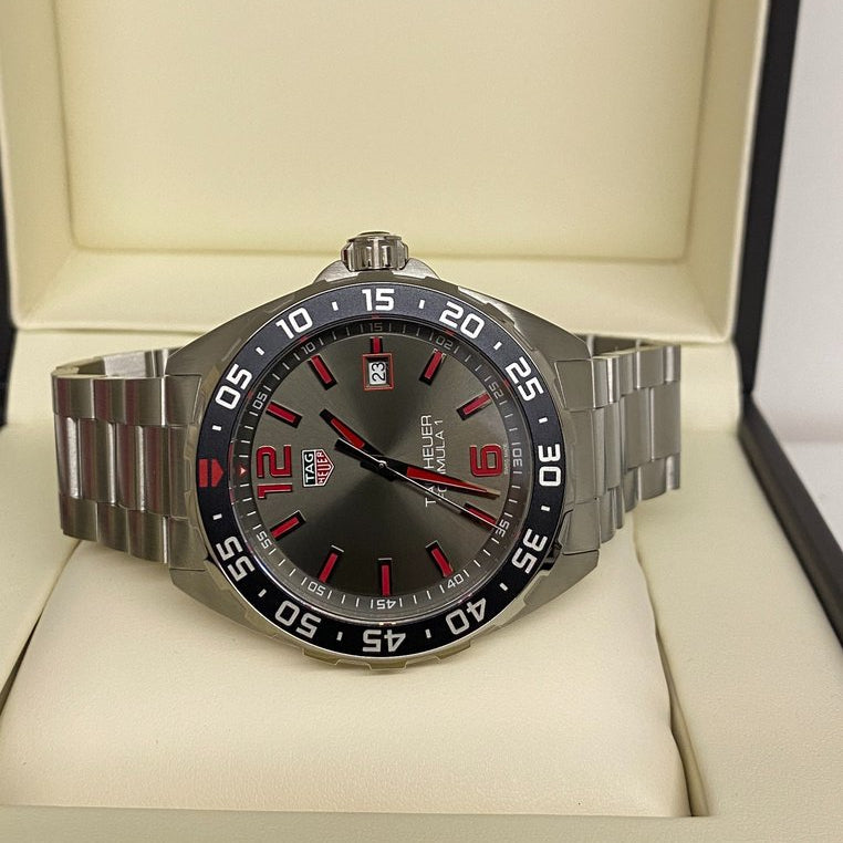 Tag Heuer Formula 1 Quartz 43mm Anthracite Dial Silver Steel Strap Watch for Men - WAZ1018.BA0842