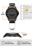 Armani Exchange watch, black stainless steel, 46mm case, details & specs