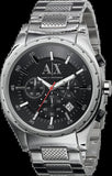 Armani Exchange Miami Chronograph Black Dial Silver Steel Strap Watch For Men - AX1057
