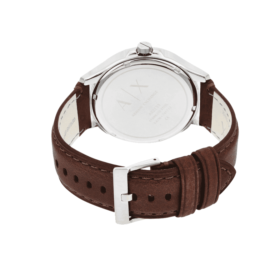 Armani Exchange AX2133 Men's Watch - Rear View with Leather Strap
