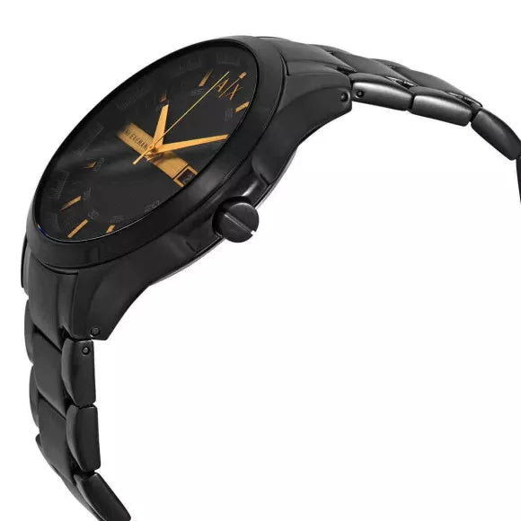 Armani Exchange Hampton Chronograph Black Dial Black Steel Strap Watch For Men - AX2413