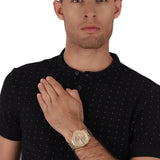 Armani Exchange Hampton Chronograph Gold Dial Gold Steel Strap Watch For Men - AX2415