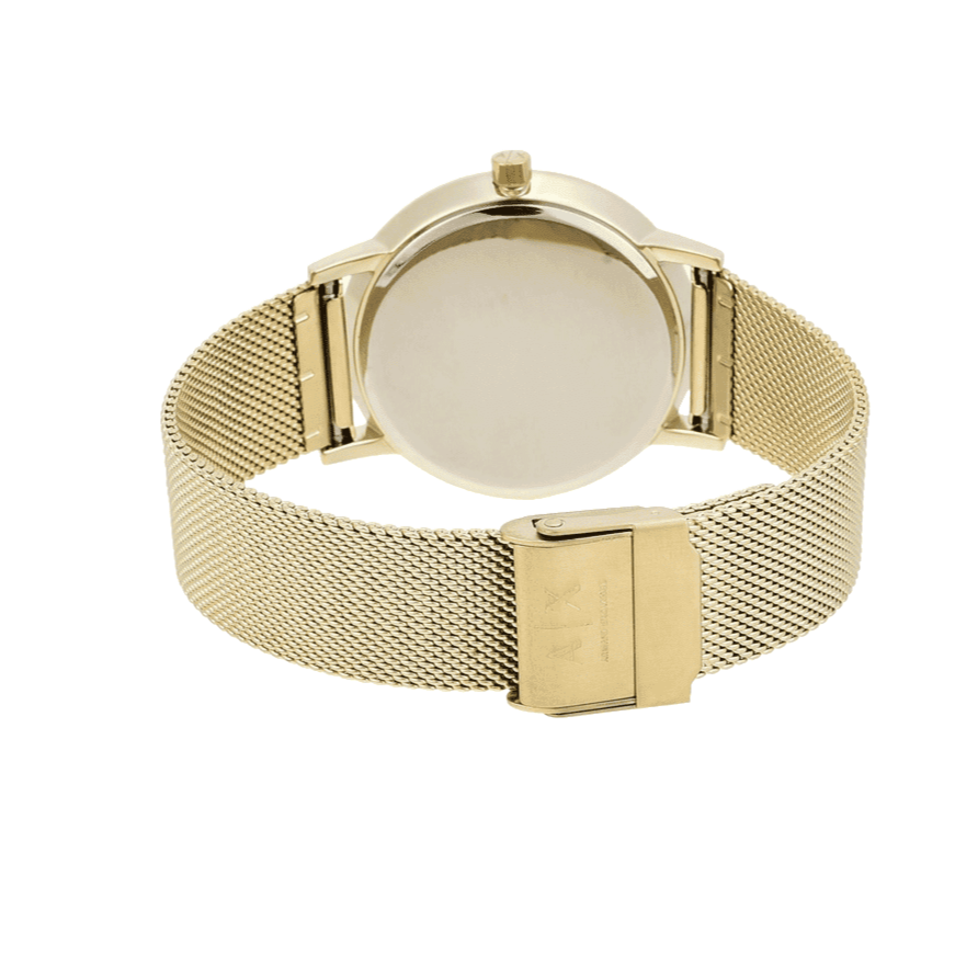 Armani Exchange Lola Analog Gold Dial Gold Mesh Strap Watch For Women - AX5536