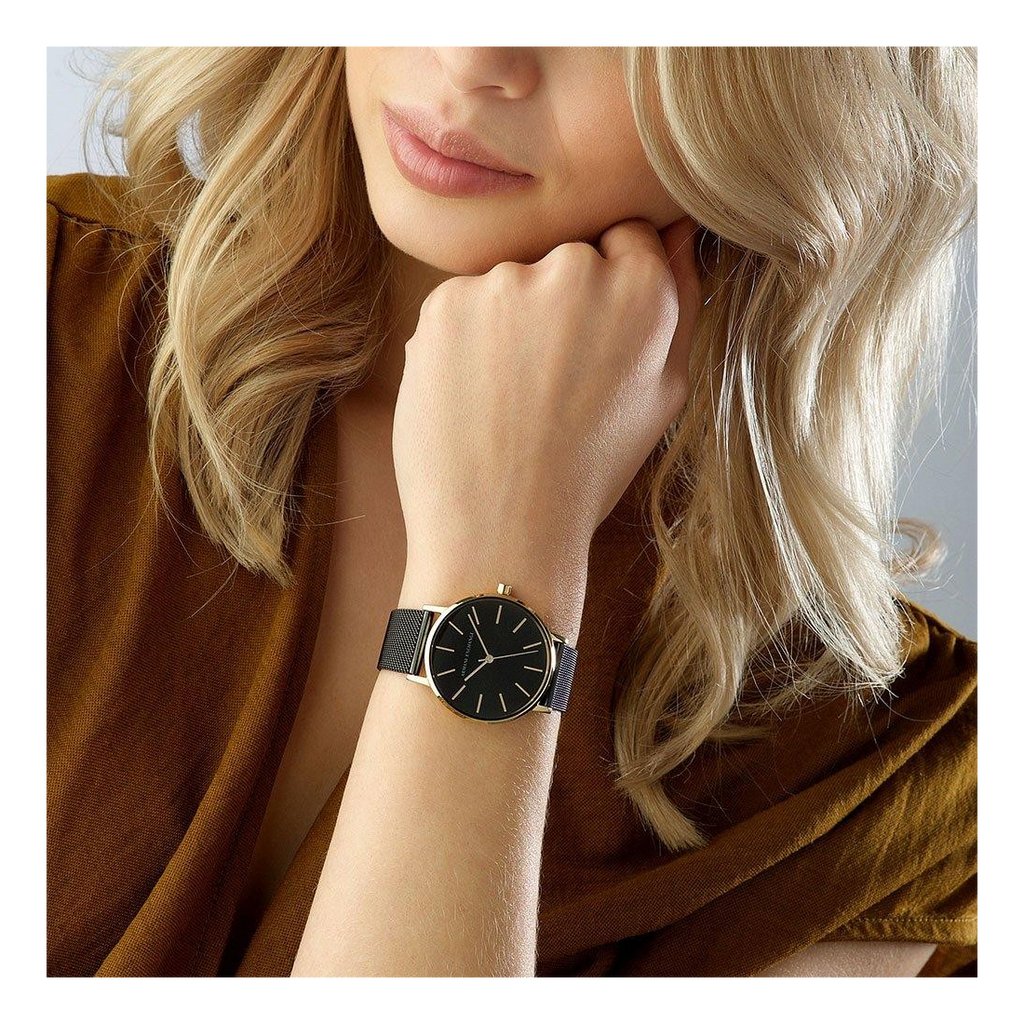 Armani Exchange AX5548 Men's Black Watch on Woman