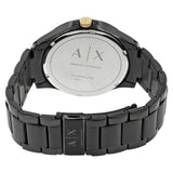 Armani Exchange Hampton Chronograph Black Dial Black Steel Strap Watch For Men - AX2121