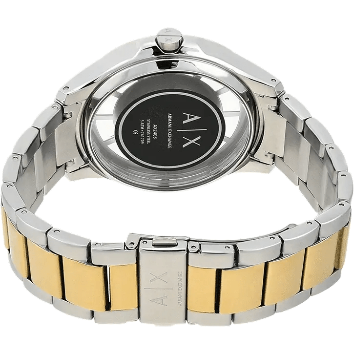 Armani Exchange Hampton Chronograph Grey Dial Two Tone Steel Strap Watch For Men - AX2403