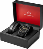 Armani Exchange Nico Analog Black Dial Black Steel Strap Watch For Men - AX7102