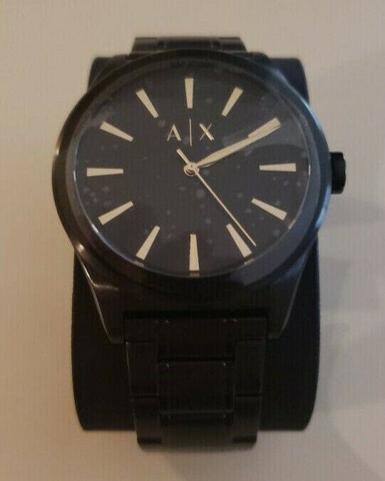 Armani Exchange Nico Analog Black Dial Black Steel Strap Watch For Men - AX7102