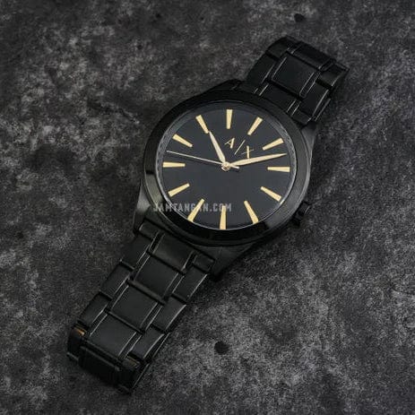 Armani Exchange Nico Analog Black Dial Black Steel Strap Watch For Men - AX7102