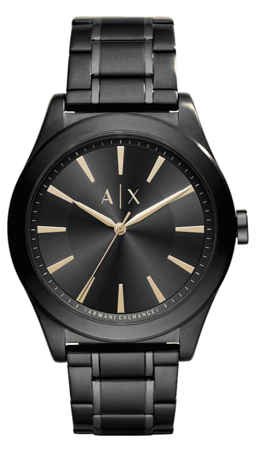 Armani Exchange Nico Analog Black Dial Black Steel Strap Watch For Men - AX7102