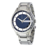 Armani Exchange Hampton Chronograph Blue Dial Silver Steel Strap Watch For Men - AX2178
