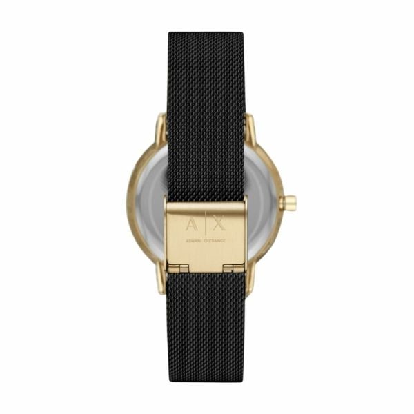 Armani Exchange Lola Gold Watch - Black Mesh Strap