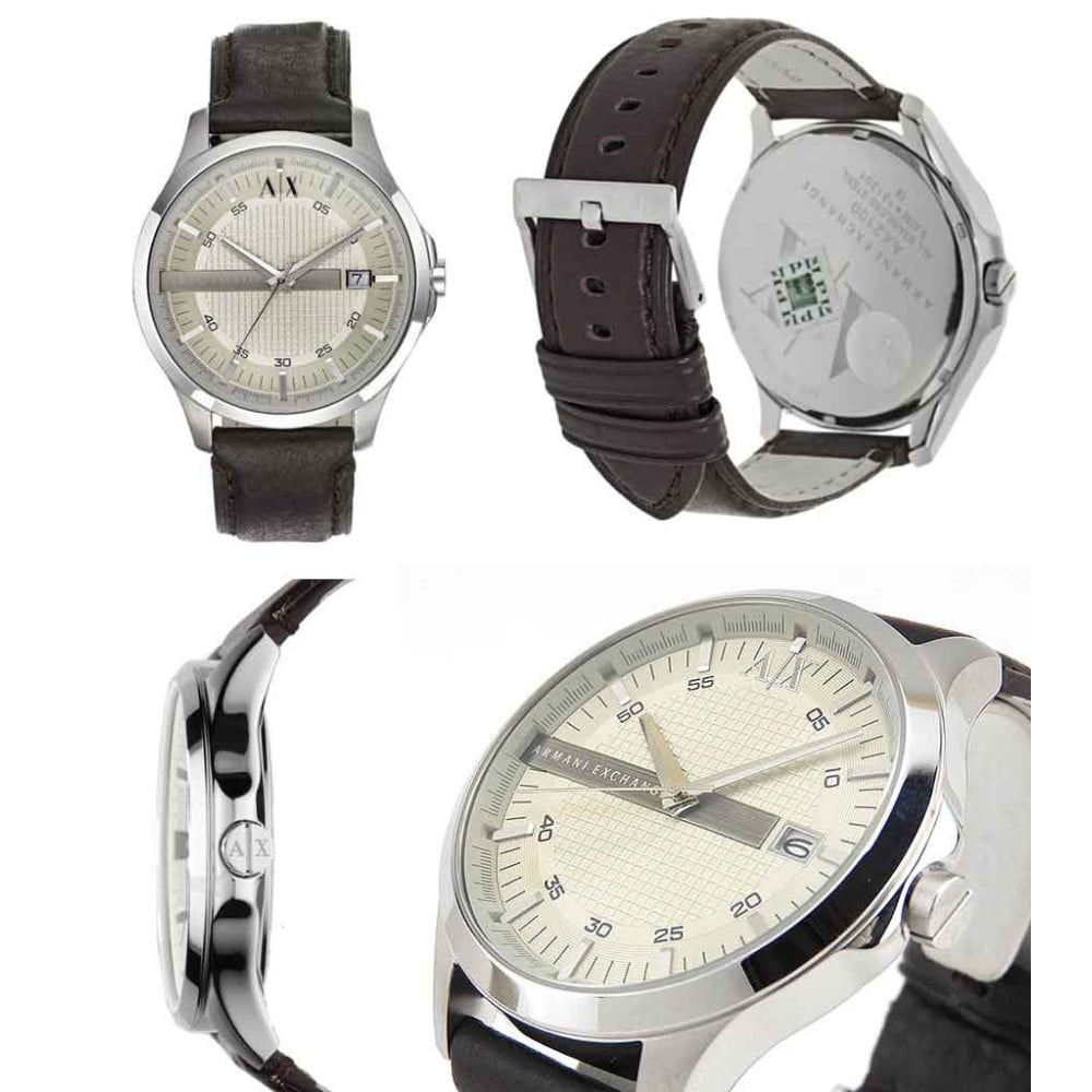 AX2100 Men's Watch - multiple views with leather strap