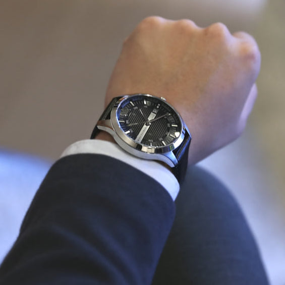 AX2101 watch on wrist, close-up