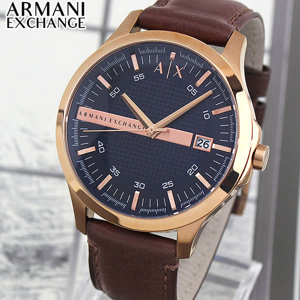 Armani Exchange AX2172 watch with brown leather strap