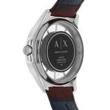 Armani Exchange Hampton Chronograph White Dial Brown Leather Strap Watch For Men - AX2187