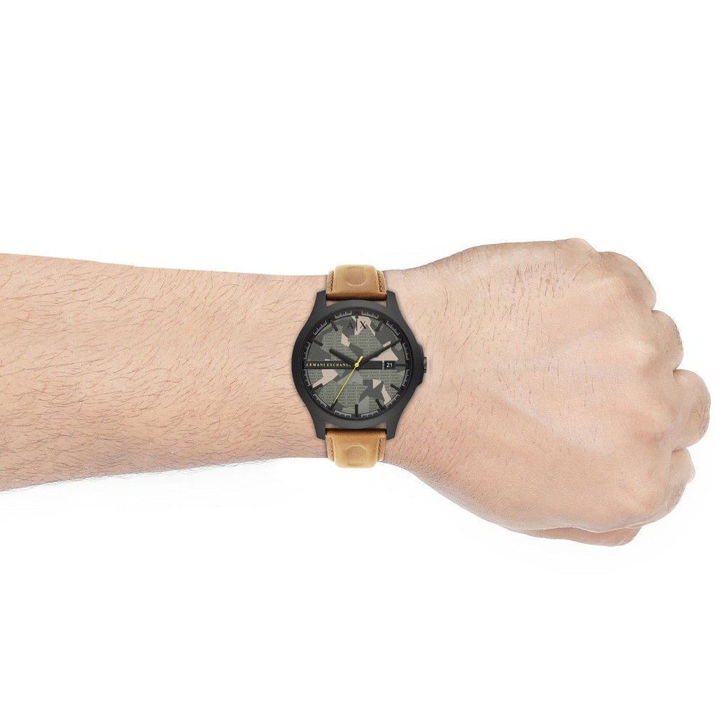 AX2412-3P Diesel Watch on Wrist with Camo Face