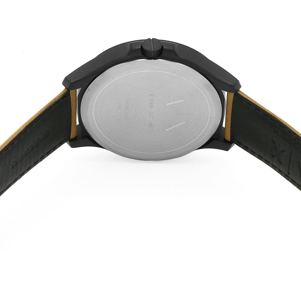 Armani Exchange Hampton Chronograph Green Dial Brown Leather Strap Watch For Men - AX2412