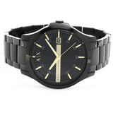 Armani Exchange Hampton Chronograph Black Dial Black Steel Strap Watch For Men - AX2413