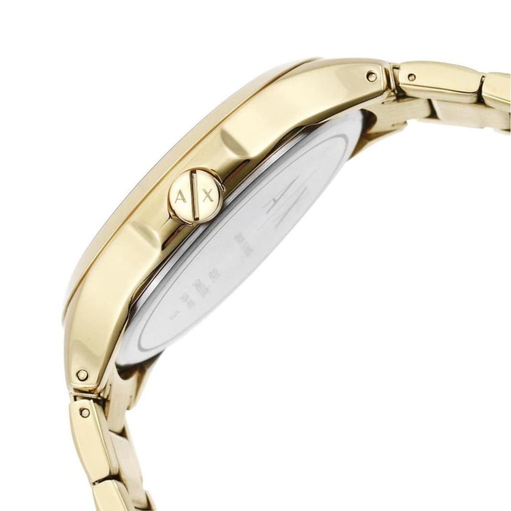 Armani Exchange Hampton Chronograph Gold Dial Gold Steel Strap Watch For Men - AX2415
