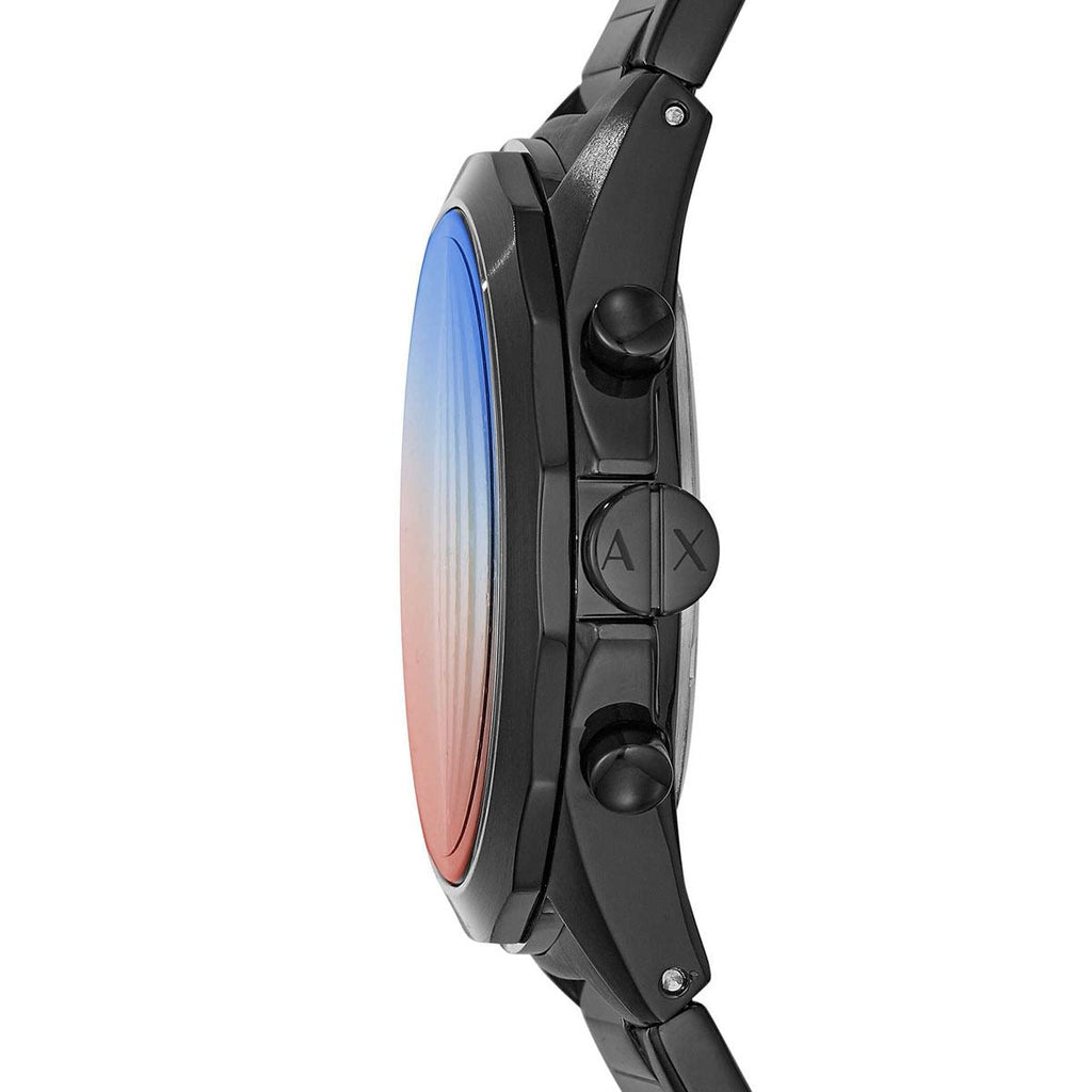 Armani Exchange Drexler Chronograph Black Dial Black Steel Strap Watch For Men - AX2615