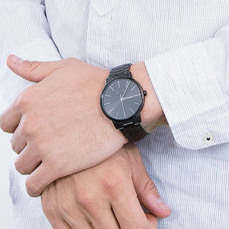 Grey AX2701 watch on wrist