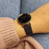 AX5548-2 Model Watch with Black Face and Mesh Strap