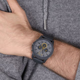 Armani Exchange Outerbanks Chronograph Grey Dial Grey Silicone Strap Watch For Men - AX7123