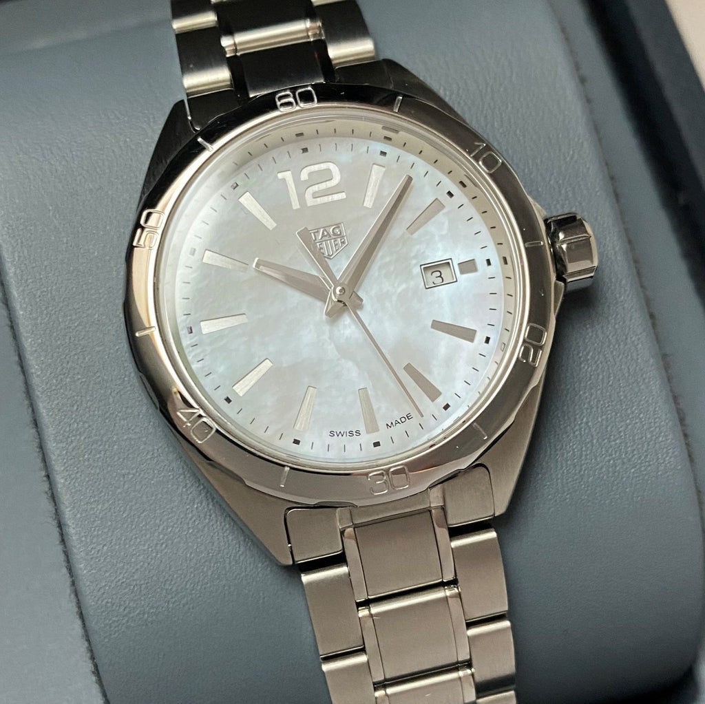 Tag Heuer watch with mother-of-pearl dial