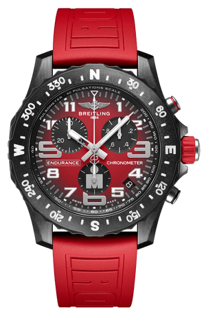 Breitling Endurance Pro Ironman Red Dial Red Rubber Strap Watch for Men - X823109A1K1S1