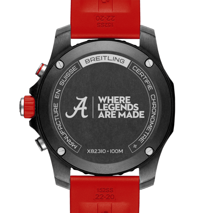 Breitling Endurance Pro The University of Alabama Black Dial Red Rubber Strap Watch for Men - X823102C1B1S1
