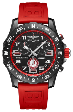 Breitling Endurance Pro The University of Alabama Black Dial Red Rubber Strap Watch for Men - X823102C1B1S1