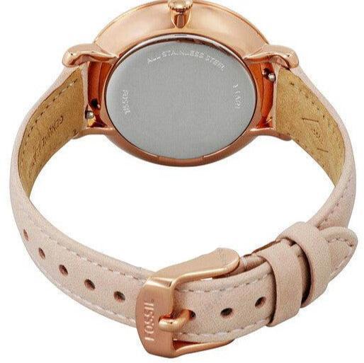 Fossil Jacqueline White Dial Pink Leather Strap Watch for Women - ES3988