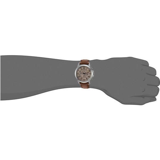 Fossil Grant Chronograph Brown Dial Brown Leather Strap Watch for Men - FS5214