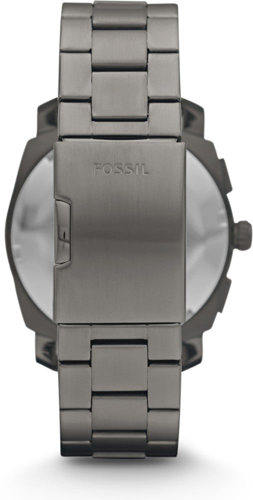 Fossil Machine Chronograph Black Dial Grey Steel Strap Watch for Men - FS4662
