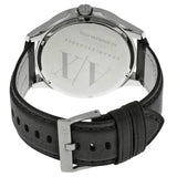 Armani Exchange Hampton Chronograph Black Dial Black Leather Strap Watch For Men - AX2101