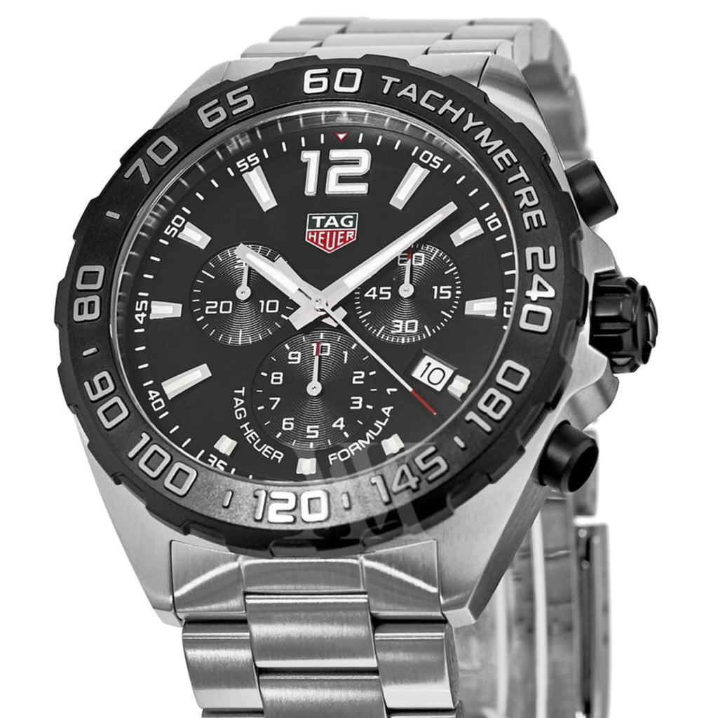 Tag Heuer Formula 1 Chronograph Black Dial Silver Steel Strap Watch for Men - CAZ1010.BA0842