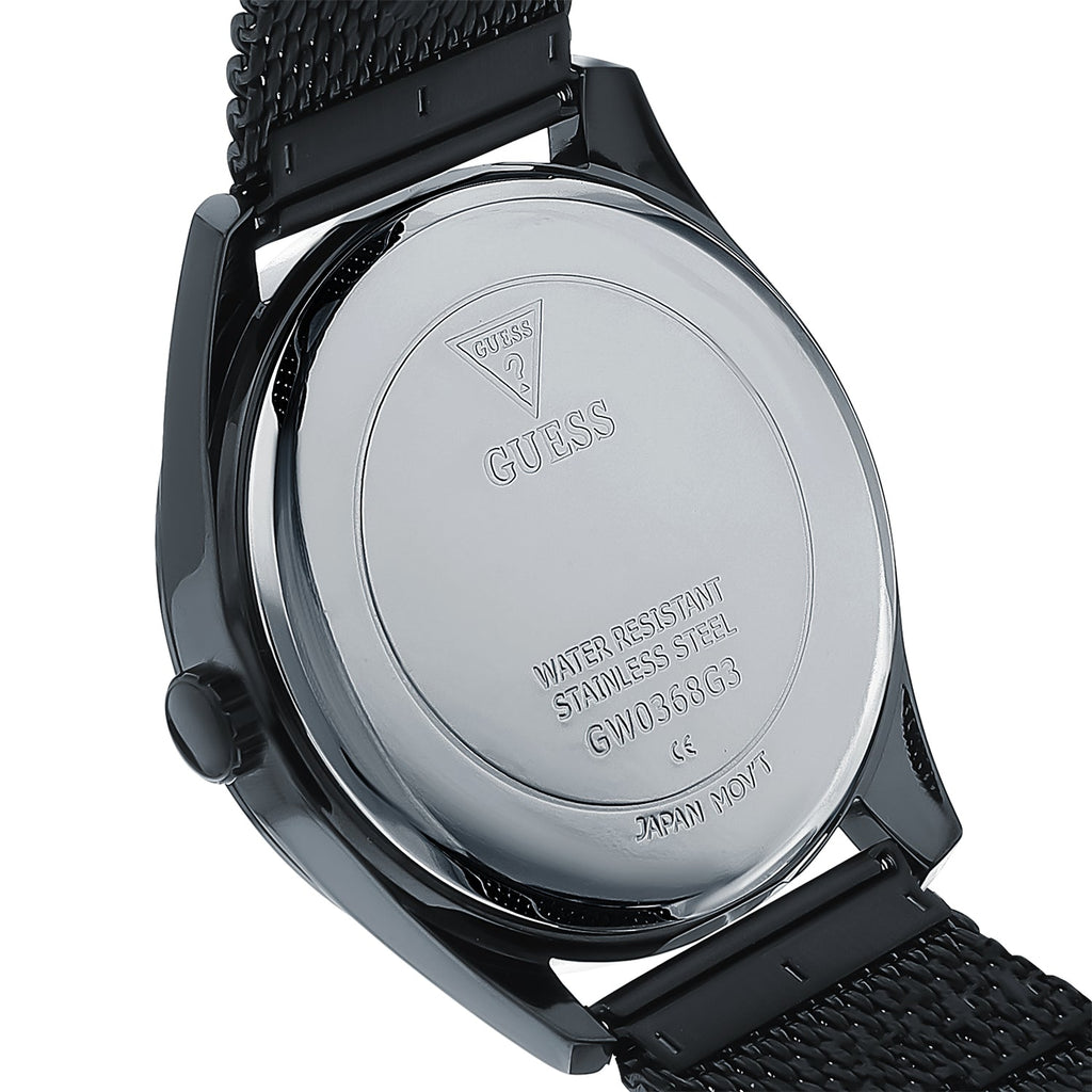 Guess Analog Multifunction Black Dial Black Mesh Bracelet Watch for Men - GW0368G3